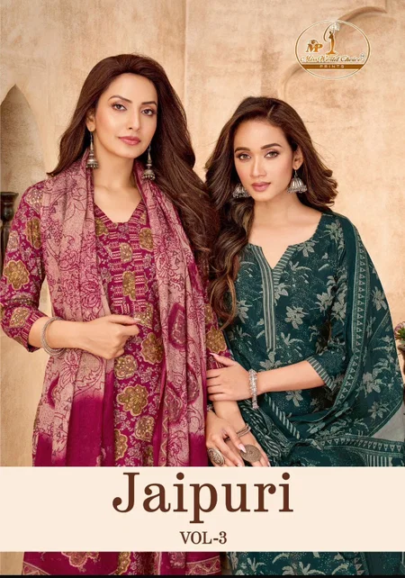 Jaipuri Vol 3 By Miss World Cotton Printed Kurti With Bottom Dupatta 
